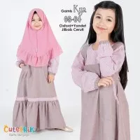 GS-64 Baju Muslim Gamis Couple Ibu Anak Cutetrik Kya Pink
