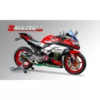 Decal Stiker Kawasaki Ninja 250 Fi ZX3R Putih Merah