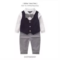 Shirt Vest Bow Tie Baby Set Party Hem Bayi Baju Dasi Boy Pesta MILLER