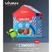 [40 Pcs] VIVAN CMS100S NEW Kabel Data Micro USB Android ORIGINAL