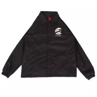 Coach Jacket Black Jaket Windbreaker Swan Sukajan Jacket Waterproof - Black, M