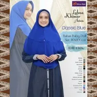 Nibras Hijab Lubna Khimar Antem Warna Biru Jilbab Instan Belah Samping