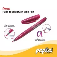 Pentel Fude Touch Brush Sign Pen Spidol Kaligrafi