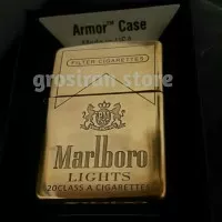 Zippo Marlboro lights original armor case limited gold kado