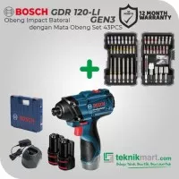 Bosch GDR 120-LI 12V Obeng Baterai Dengan Bosch 43Pcs Screwdriver Bit