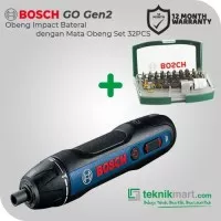 Bosch GO GEN2 3.6 Volt Obeng Baterai Dengan Bosch 32 Pcs Mata Obeng