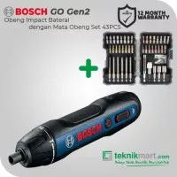 Bosch GO GEN2 3.6 Volt Obeng Baterai Dengan Bosch 43 Pcs Mata Obeng