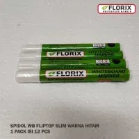 Spidol Whiteboard Florix Fliptop Slim Florix (Hitam)