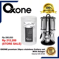 Oxone OX9100 24pc cutlery sendok garpu set dengan gantungan OX-9100 HT