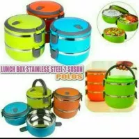 rantang 2 susun polos luch box stainless