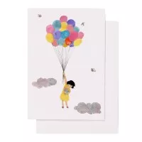 Kartu Ucapan Ulang Tahun Birthday Card Girl Fly Kamalika Artprints