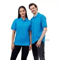 BIRU TURKIS Hosvon Polo Shirt Kerah Lacoste katun 100% Size S-XXL - S