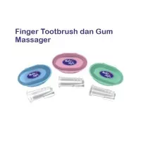 Baby Safe TB001 Finger Toothbrush and Gum Massager sikat lidah bayi - Hijau