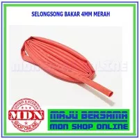 Selongsong bakar kabel 4MM Merah - solasi bakar jual per 1 meter