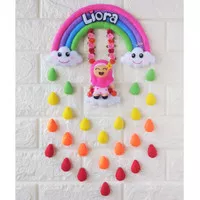 Hanging door tema swing girl rainbow / Hiasan dinding pelangi