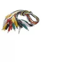 Ready Stock 10 Pcs 5-Color Double Ended Alligator Clips Test Lead