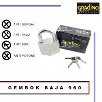 Gembok Baja Gradino 960 50mm / Gembok Anti Potong / Gembok Pagar