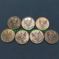 Set Tahun Komplit 7 keping Uang kuno Koin 500 Rupiah Bunga Melati