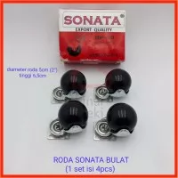 Roda Sonata Etalase Bulat Lemari Troli Karet Hitam 2 inch Caster skk