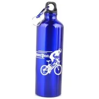 Botol Minum Olahraga Aluminium 750ml + Karabiner - H2GO - Blue