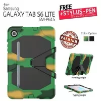 Samsung Galaxy Tab S6 Lite 10.4 P615 Army Armor Hard Soft Case Casing