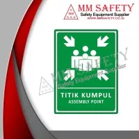 safety sign 3m assembly point / asembly point / tanda titik tumpul