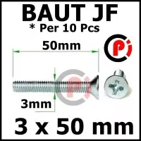 Per 10 Pcs Baut Bolt JF 3x50 mm 3 x 50 mm Per 10pcs