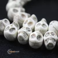 Manik Batu Alam Howlite Tengkorak, 1 Renteng, Bahan Aksesoris