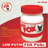 Lem Fox Putih PVAc Botol 150gr 150g 150 g gr gram Lem Kayu Kertas