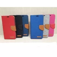 Flipcase Canvas Diary Andromax E2 Plus case sarung dompet buka tutup