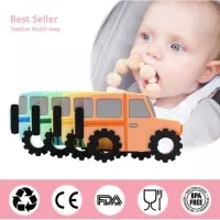 mainan gigitan bayi/teether bayi mobil jeep/gigitan bayi 3+ - Hijau
