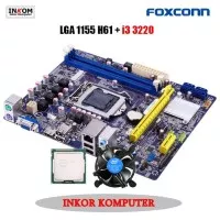 Motherboard Mobo Mainboard LGA 1155 H61 Foxconn + i3 3220