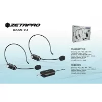 Mic wireless headset ZETAPRO Z2 Z 2 Model Hardwell H2 bando Telinga