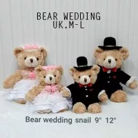 Boneka teddy bear couple wedding Souvenir merchaindise tedy bear