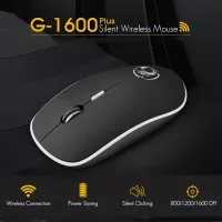 Super Slim Silent Optical Wireless Mouse 2.4GHz 1600DPI G-1600 Black