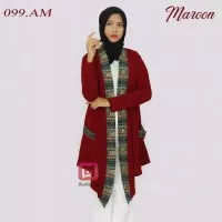 Outer Batik Songket Wanita - Baju Cardigan Outer Panjang Lengan Pendek