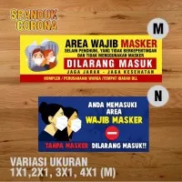 spanduk banner cetak gambar area wajib masker poster tanda tulisan