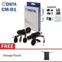 COSTA CM-D1 Microphone Clip On 3.5mm Lavalier Mic Smartphone Camera PC