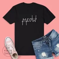 KAOS WANITA BAJU WANITA TUMBLR TEE KAOS CEWEK BAJU WANITA CAT MEOW 174