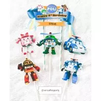 Cake Topper Robocar Poli / HIasan Kue Robocar Poli/Topper Poli Robocar