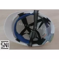 Helm Proyek Safety Putih SNI Lengkap Tali Dagu & Fastrack Kualitas OKE