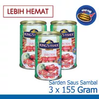Paket 3 pcs King`s Fisher Sarden mini saus sambal Makanan Kaleng 155g