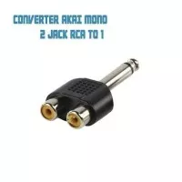 Sambungan Soket 2 RCA to jack akai mic mono Jack Cabang Rca to Akai