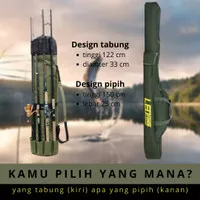 Tas mancing panjang 150 cm / Tas perlengkapan pancing Army Green - model pipih