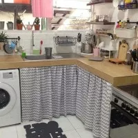 gorden kolong dapur retro abu