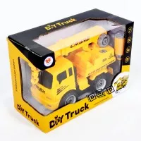 Mainan Anak DIY TRuck Mobil Bongkar Pasang Truk Konstruksi Crane Beko