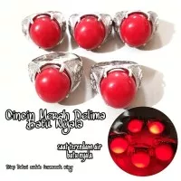 CINCIN BATU MERAH DELIMA NYALA SULAP GIMMICK 3 WARNA - Merah, 6