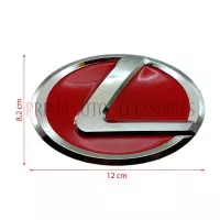 Logo Emblem Mobil LEXUS MERAH / RED 12CM