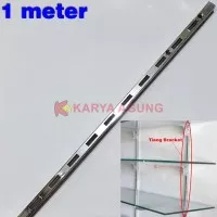 Tiang Bracket 1 meter / Rel Breket Braket Besi Rak Kaca Tembok 100 cm