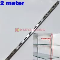 Tiang Bracket 2 meter / Rel Breket Braket Besi Rak Kaca Tembok 200 cm